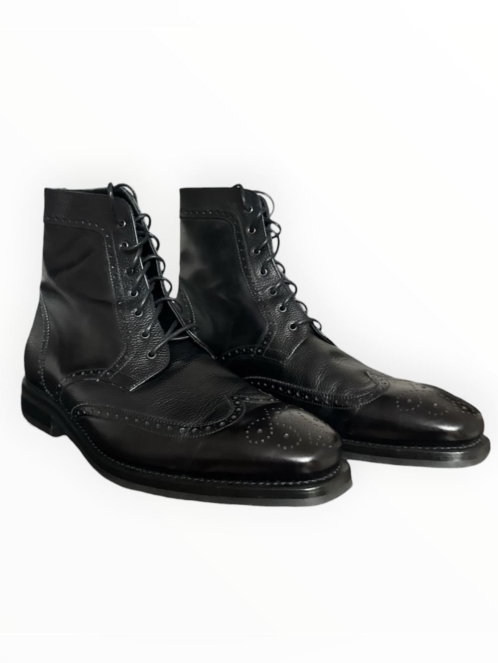 Thursday Boot Co Men Wingtip Boots Black Leather Size 11 Brogue Dress Goodyear